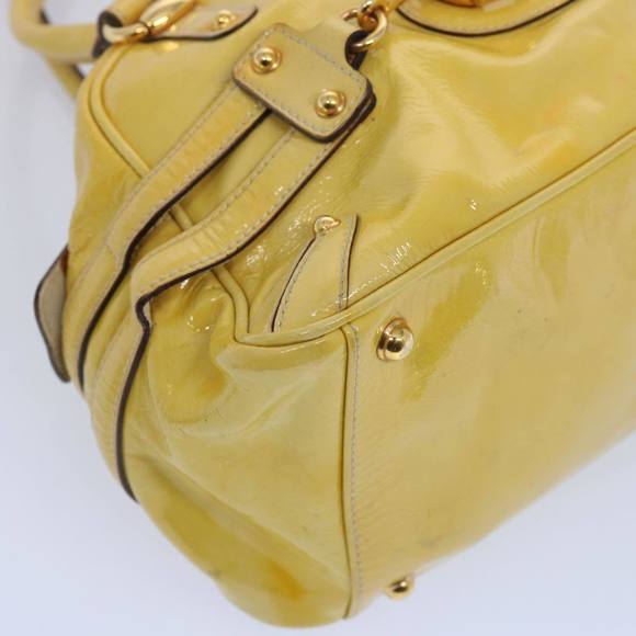 GUCCI Bamboo Hand Bag Enamel Yellow 159399 Auth 62738 - Picture 11 of 16